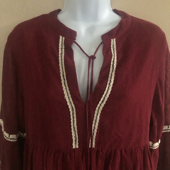 Vineet Bahl Anthropologie Nisha Boho Balloon Sleeves Peasant Top Size M - Picture 2 of 16